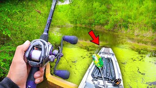 Exploring SMALL Creeks for BIG Bass Kayak Fishing [upl. by Erdnassak]