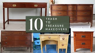 10 Trash to Treasure Furniture Makeovers  Huge Holiday Giveaway  Chalk Paint [upl. by Haisa]