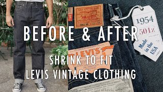 LEVIS VINTAGE CLOTHING 501z 54 Before amp After Shrink To Fit [upl. by Eiruam]