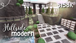 ROBLOX  Bloxburg Hillside Modern Mansion 158k NO LARGE PLOT  House Build [upl. by Yr]