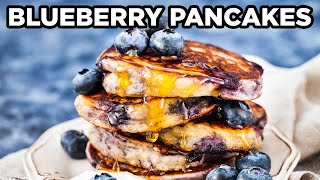 Fluffy Blueberry Pancakes Recipe  Pancake Recipes by MOMables [upl. by Nednerb]