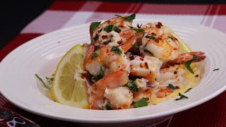 Quick and Easy Creamy BAKED Shrimp Scampi [upl. by Etiuqram]