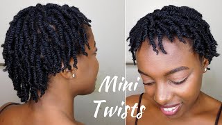 How To SUPER Juicy Mini Twists On Short 4C Natural Hair [upl. by Ravahs]