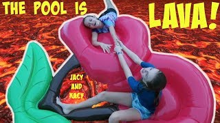 THE POOL IS LAVA CHALLENGE  Jacy and Kacy [upl. by Naivaj]