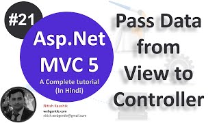 21 Pass data from view to controller  mvc tutorial for beginners in net c [upl. by Einnaej]