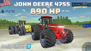 FS22 New Mod Review  John Deere 4755 with 890 HP  Farming Simulator 22  PS5 [upl. by Ahsilac]