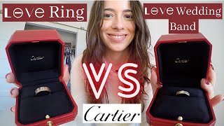 Cartier LOVE Ring Comparison  LOVE Ring VS LOVE Wedding Band  Difference btwn Thick  Thin Ring [upl. by Trisha]