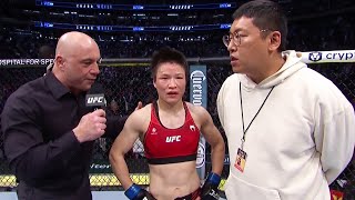 UFC 268 Zhang Weili Octagon Interview [upl. by Ellan]