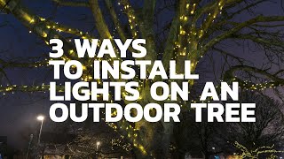 THREE WAYS TO INSTALL LIGHTS ON AN OUTDOOR TREE [upl. by Rraval142]