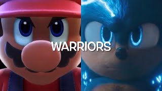 Mario and Sonic AMV Warriors with lyrics [upl. by Bardo]