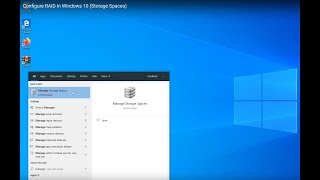 Configure RAID in Windows 10 Storage Spaces [upl. by Glass]