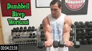 Intense 5 Minute Dumbbell Bicep Workout [upl. by Meeki176]