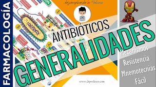 ANTIBIÓTICOS GENERALIDADES CLASIFICACIÓN  MNEMOTECNIAS  FARMACOLOGÍA  P1 [upl. by Nosnej]