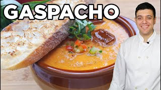 Healthy Homemade Gazpacho Soup Recipe [upl. by Einama]