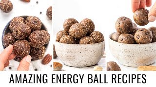 3 MUST TRY Energy Ball Recipes  HEALTHY VEGAN SNACKS [upl. by Eliak]