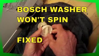 ✨ Bosch Washer  Wont Spin  EASY FIX ✨ [upl. by Yelraf]