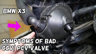 BMW X3 WHAT ARE THE SYMPTOMS OF BAD CCV PCV VALVE [upl. by Nazay]