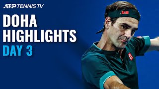 Federer Makes Comeback Thiem Faces Karatsev  Doha 2021 Day 3 Highlights [upl. by Rempe]