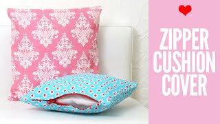 Zippered Cushion Covers for Beginners  Easy Tutorial [upl. by Cand278]