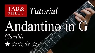 Andantino in G F Carulli  Guitar Lesson  TAB [upl. by Shalne]