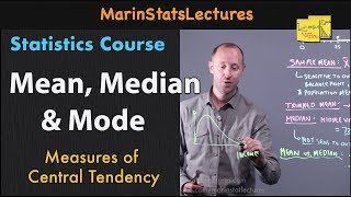 Mean Median and Mode in Statistics  Statistics Tutorial  MarinStatsLectures [upl. by Lamp]