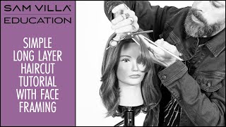 Simple Long Layered Hair Haircut Tutorial with Face Framing [upl. by Yak821]