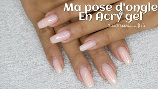 MA POSE DONGLE EN ACRYGEL ONGLE24  AinaMakeupYTB [upl. by Fox]