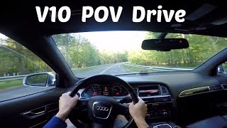 Audi S6 POV Test Drive  Insane Milltek 52 Liter V10 Exhaust Sounds [upl. by Gamages]