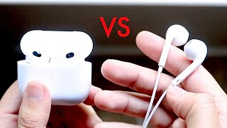 AirPods 3 Vs EarPods Comparison Review [upl. by Aiker]