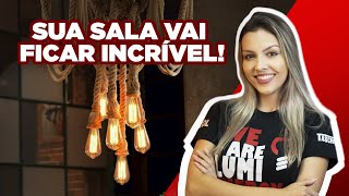 Como utilizar lustre pendente corda na decoração [upl. by Grissel]