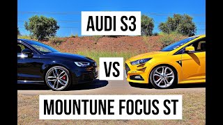 2018 Audi S3 vs 2018 Ford Focus ST Mountune Edition  LAUNCH AND ROLLING RUNS [upl. by Alemahs]