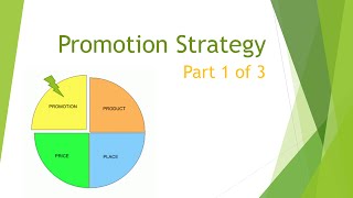 Marketing Mix Promotion Strategy part 1 [upl. by Patrice]