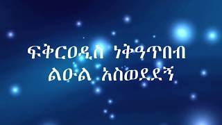 Fikeraddis Nekatibeb Leul Aswededgne ፍቅርአዲስ ነቃጥበብ ልዑል አስወደደኝ Lyrics Video [upl. by Anna-Maria]