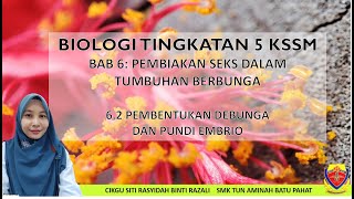 BIOLOGI TINGKATAN 5 KSSM BAB 62PEMBENTUKAN DEBUNGA DAN PUNDI EMBRIO [upl. by Eeneg585]