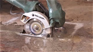 Cutting Concrete with a Circular Saw [upl. by Lletnuahs]