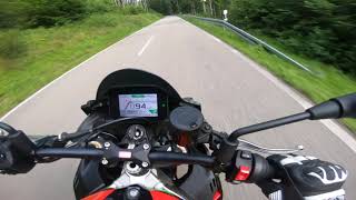 Aprilia Tuono v4 1100 Factory 2021 Test Ride Raw Sound stock exhaust [upl. by Aihsek]