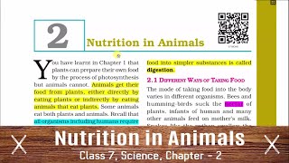 CLASS 7 SCIENCE CHAPTER 2 NCERT Nutrition in Animals [upl. by Aiekal]