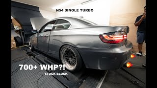 N54 SINGLE TURBO 335I DYNO [upl. by Tristas]