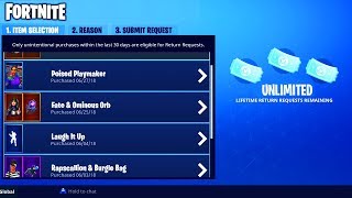 HOW to GET UNLIMITED REFUNDS in FORTNITE  NO REFUND LIMIT for SKINS in FORTNITE BATTLE ROYALE [upl. by Ecyal603]