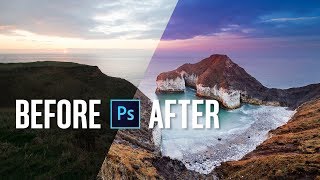 Editing Landscape Photos in Photoshop  BEFORE  AFTER [upl. by Kean646]