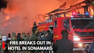 Ganderbal Fire breaks out in hotel in Sonamarg [upl. by Bridge]