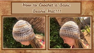 How to Crochet a Basic Hat  EASY Hat Tutorial [upl. by Eidderf889]