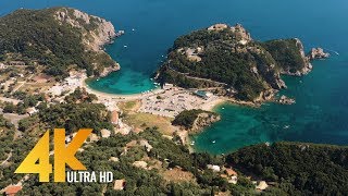 Greece Aerial 4K  Birds Eye View of Santorini Corfu and Athens  3 HOUR Ambient Drone Film [upl. by Nimoynib668]