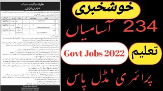 New Govt Jobs 2022 FDE wafaqi Nizamat Taleem Pakistan [upl. by Burne]