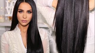 HOW TO SLEEK amp SHINY STRAIGHT HAIR  Carli Bybel [upl. by Enwad962]