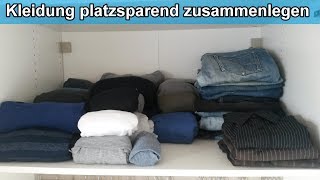 Kleiderschrank organisieren – Kleidung platzsparend zusammenlegen amp einräumen – Klamotten falten [upl. by Nahtnhoj]