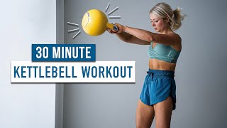 30 MIN Advanced Kettlebell HIIT Workout  Full Body No Repeat [upl. by Noryahs]