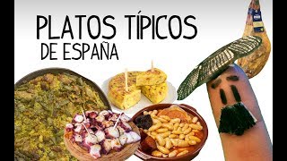 Platos típicos de España gastronomia española  Aprender español [upl. by Sucitivel234]