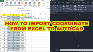 How to import coordinate from excel to autocad [upl. by Zena21]