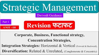 5  Strategic management  concentration Integration Diversification concentric conglomerate [upl. by Laro]